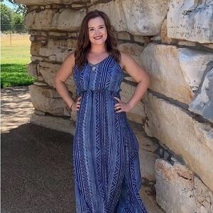 Rip Curl Navy Geometric Maxi Dress